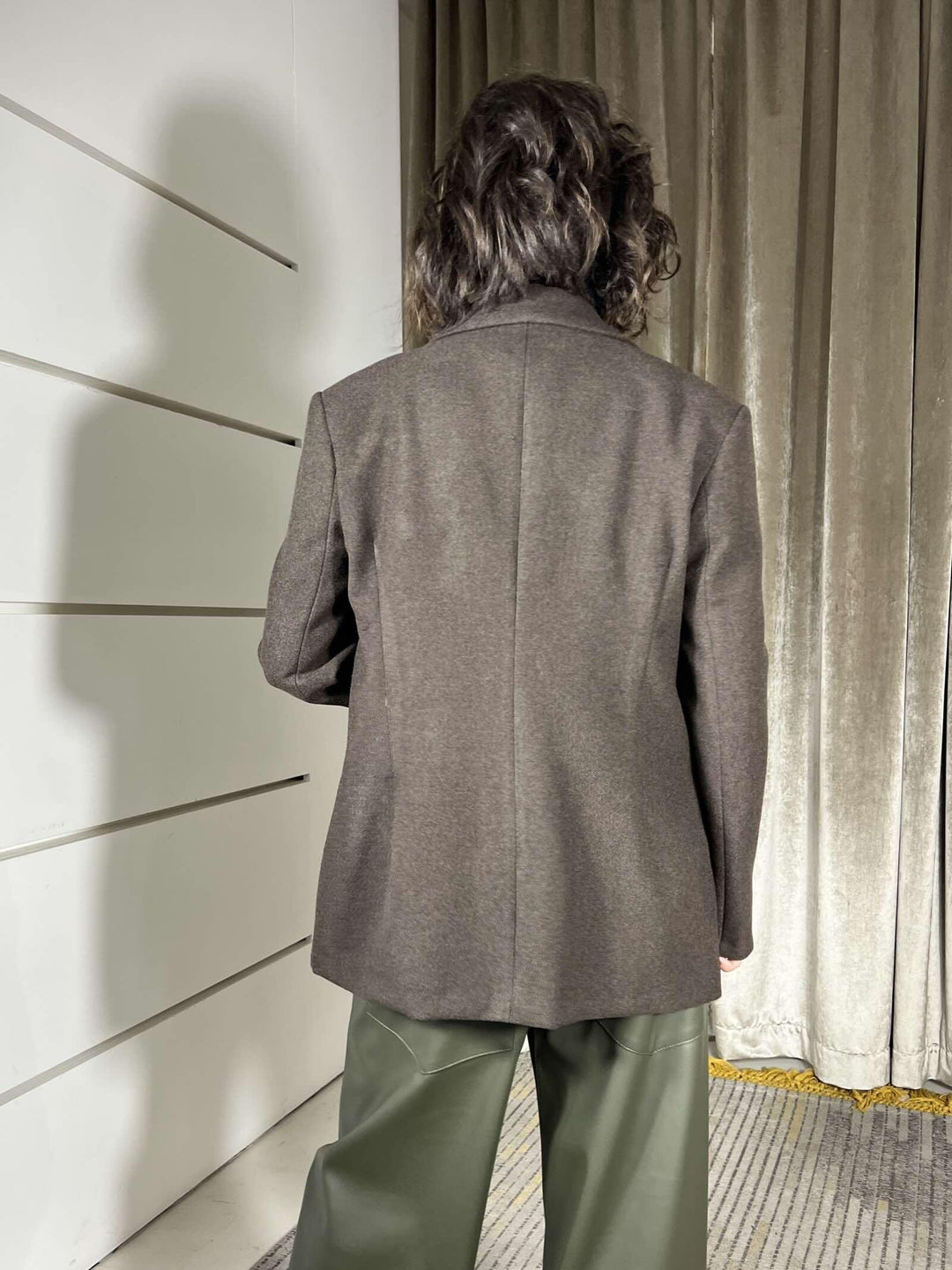 giacca cappotto doppiopetto moro in misto lana  JCB-P134MORO HAVE ONE