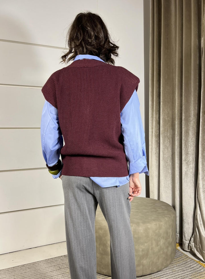 GILET VINO CON MAXI SPALLA, PUNTO PANNOCCHIA LFP-P003VINO HAVE ONE