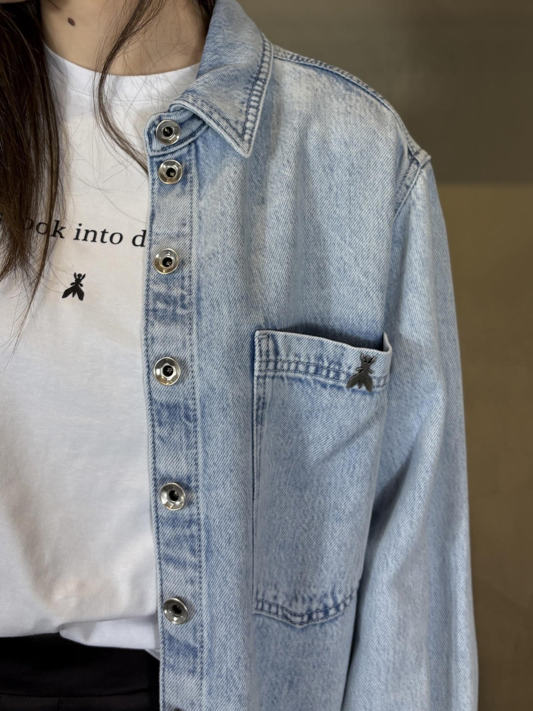 camicia in denim chiaro 8C0833D108CB09 PATRIZIA PEPE PREVIEW