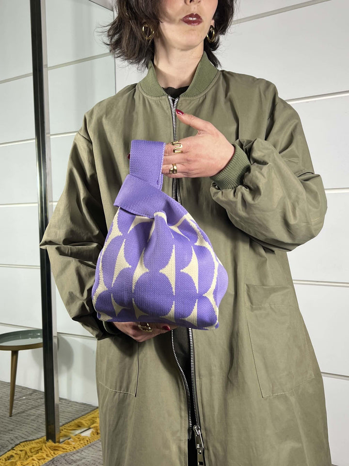 borsa in tessuto, a mano, a fantasia purple TUB2416PURPLE FEMME CAFE SELECTION