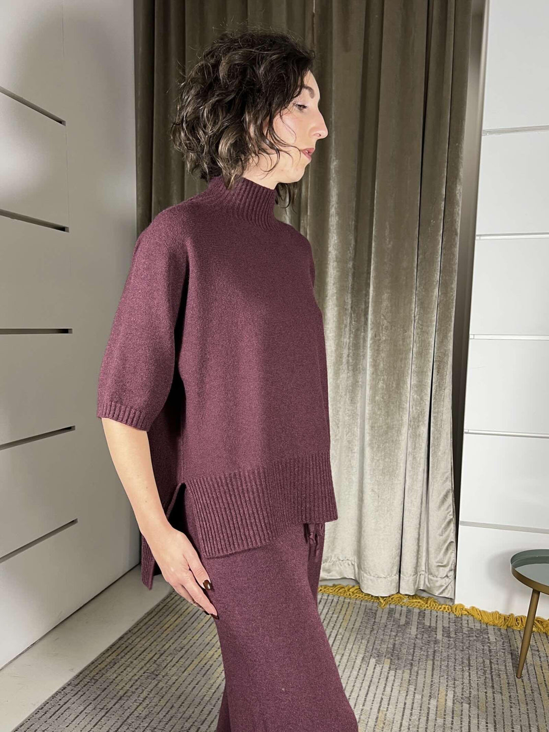 maglia over prugna manica ampia M30258671480 IMPERIAL