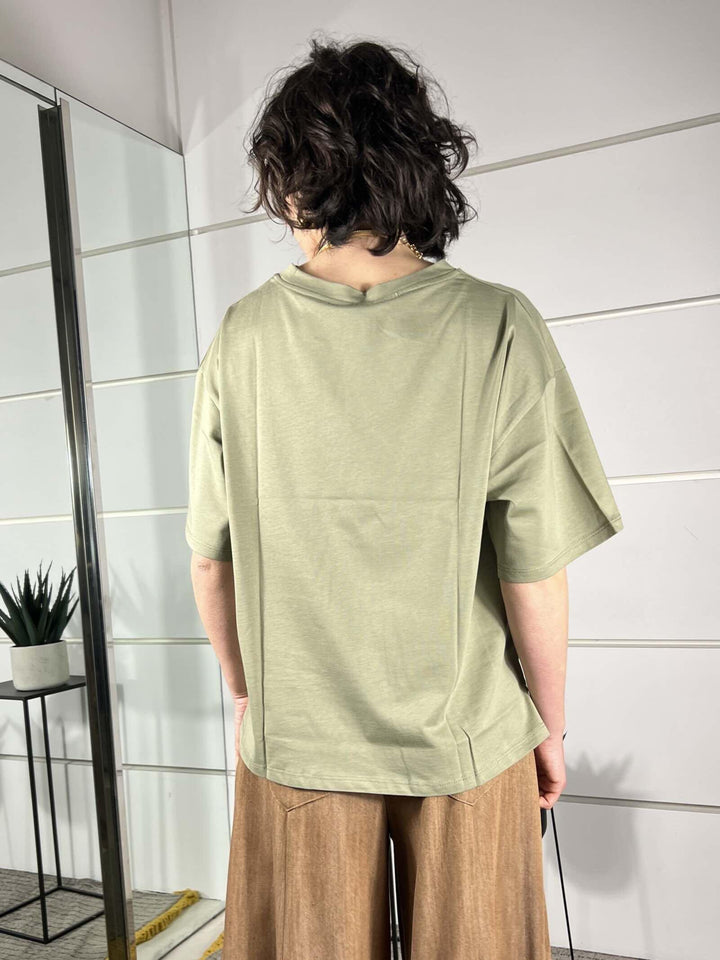 t.shirt over girocollo verde salvia 11935VERDE SALVIA SUSY MIX