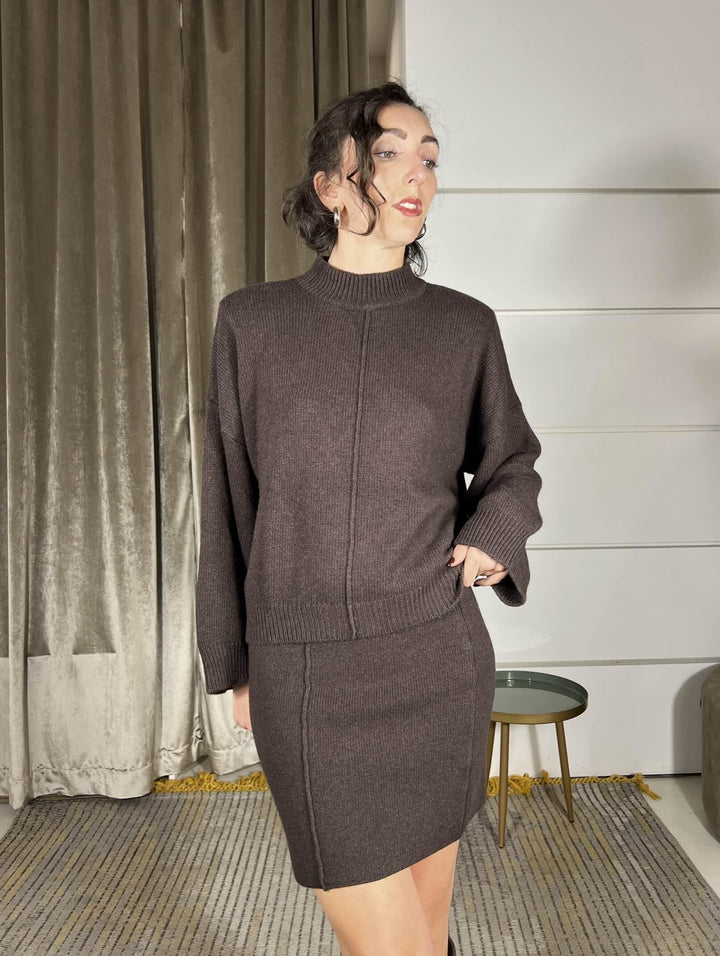 minigonna in misto lana moro 77319FMORO VICOLO