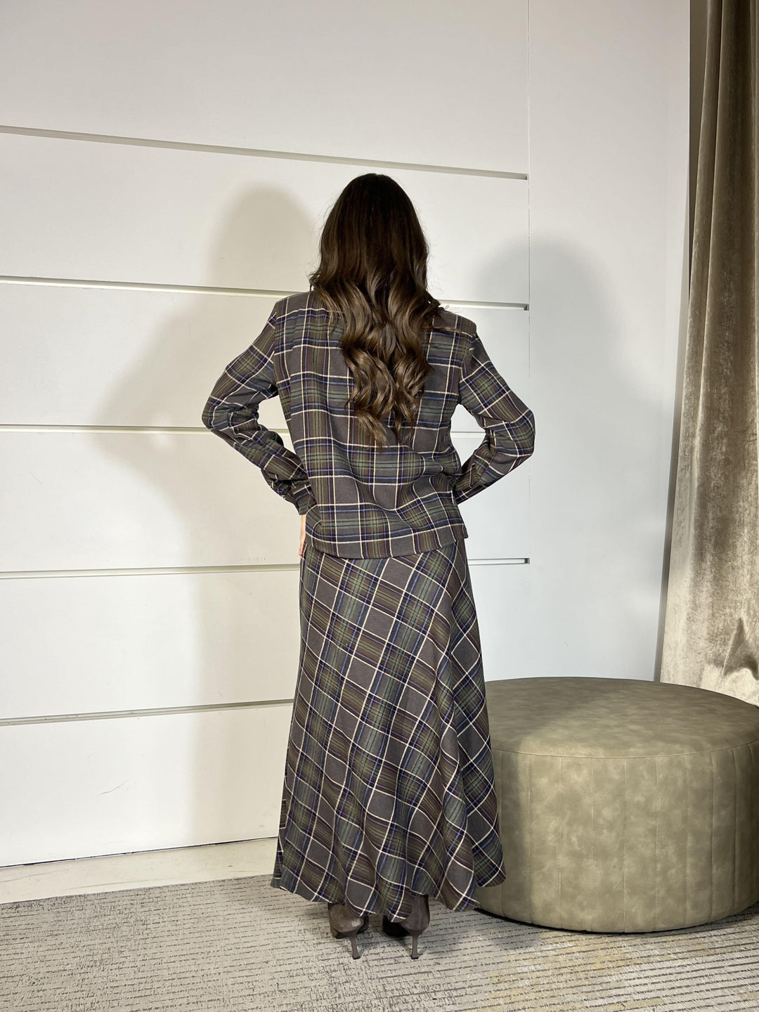 gonna lunga check viola 26G1373VIOLA TENSIONE IN