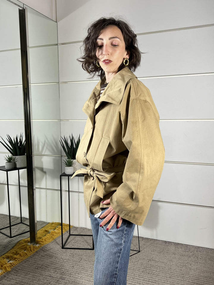 trenchy collo alto con cinta cammello 126063CAMMELLO TENSIONE IN