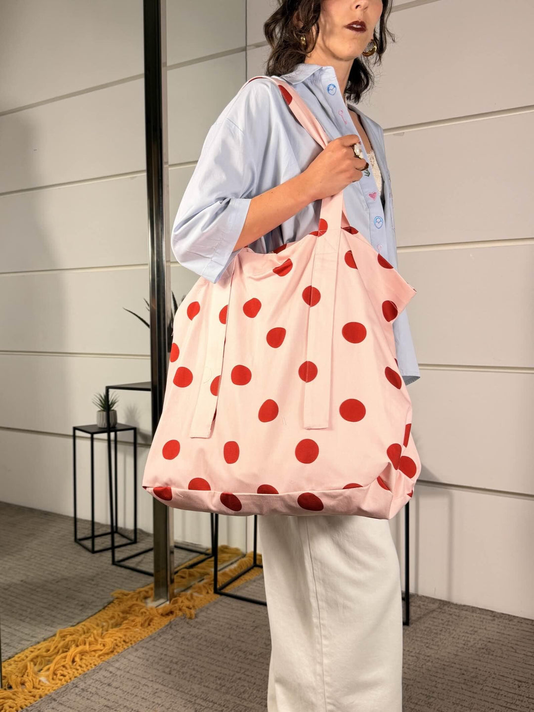 borsa a spalla con pois rosa LD5731ROSA LUMINA