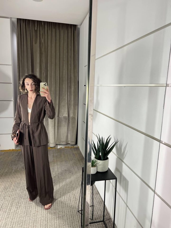 compelto giacca con fiocco e pantalone a palazzo moro 303211MORO SUSY MIX
