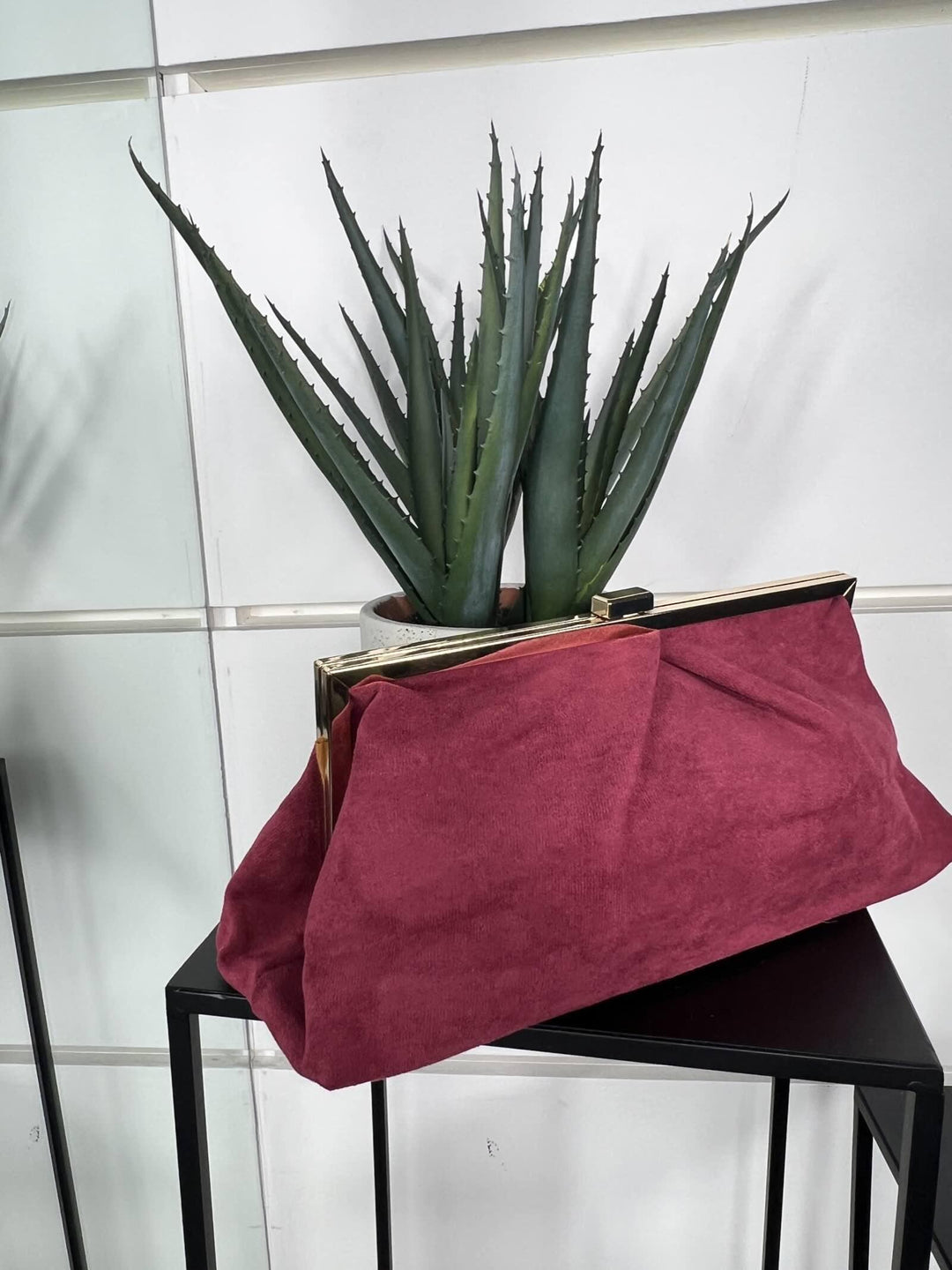 borsa a clutch scamosciata wine red con tracolla FF27497WINE RED FEMME CAFE SELECTION