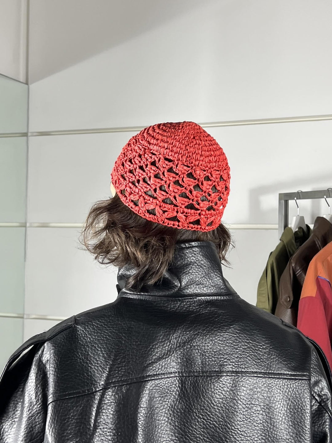 cuffia in crochet rossa 619CROSSO SUSY MIX