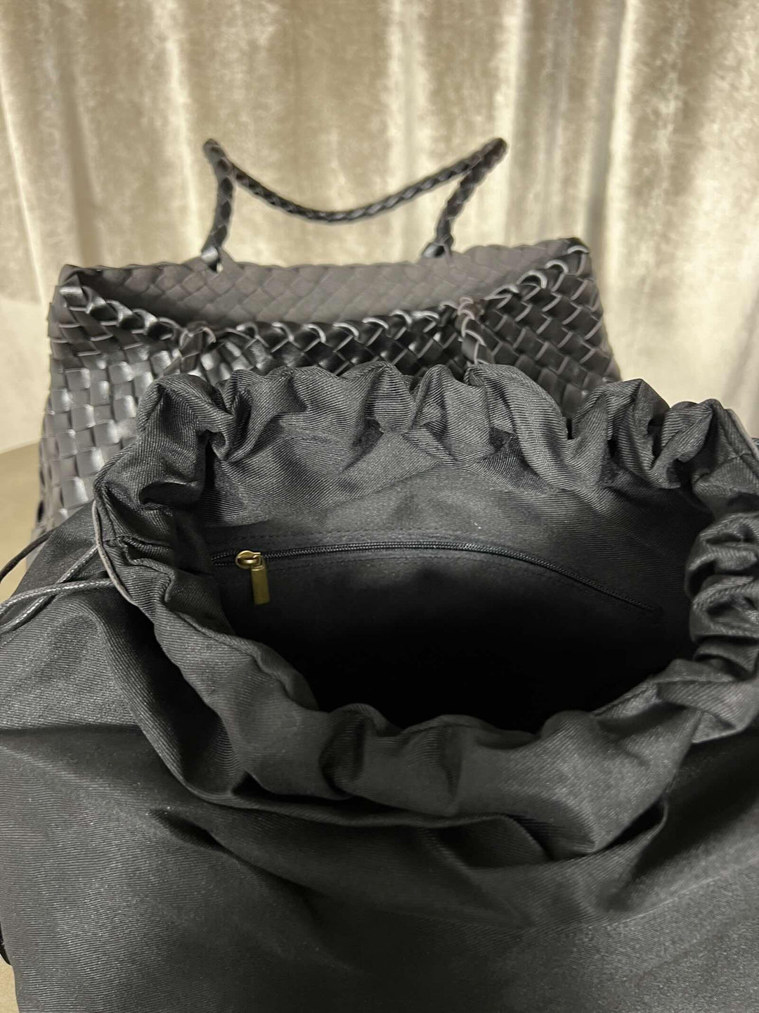 borsa a intreccio in ecopelle nera 58226NERO FEMME CAFE SELECTION