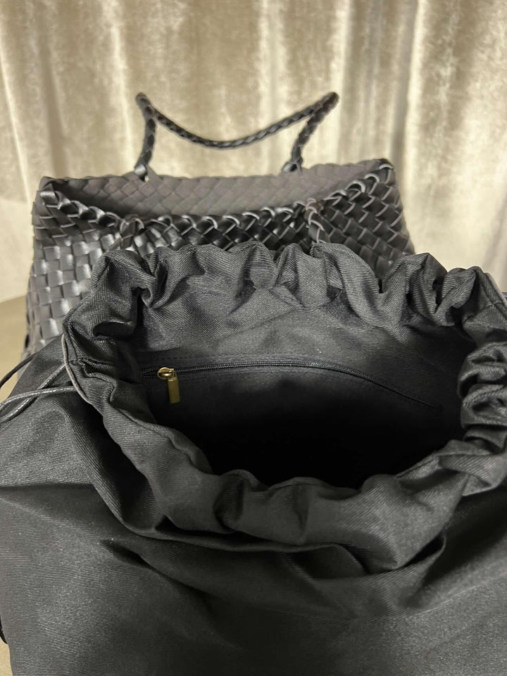 borsa a intreccio in ecopelle nera 58226NERO FEMME CAFE SELECTION