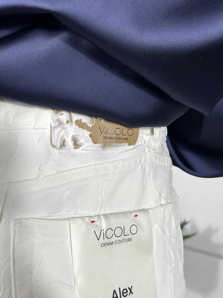 jeans alex effetto smaltato bianco vita media bassa straight DAB5101DENIM BIANCO VICOLO