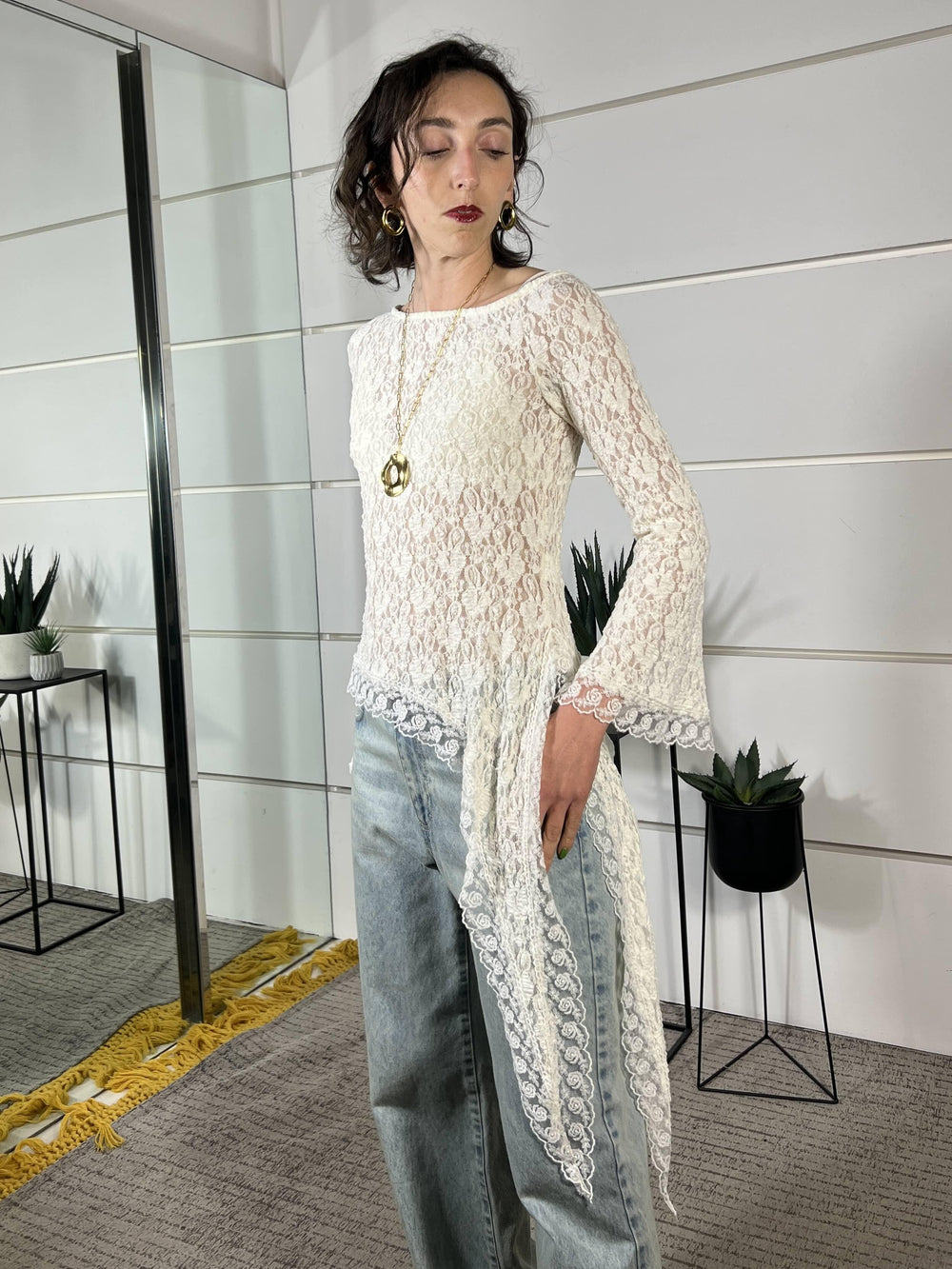blusa in pizzo burro MVS-Q137BURRO HAVE ONE