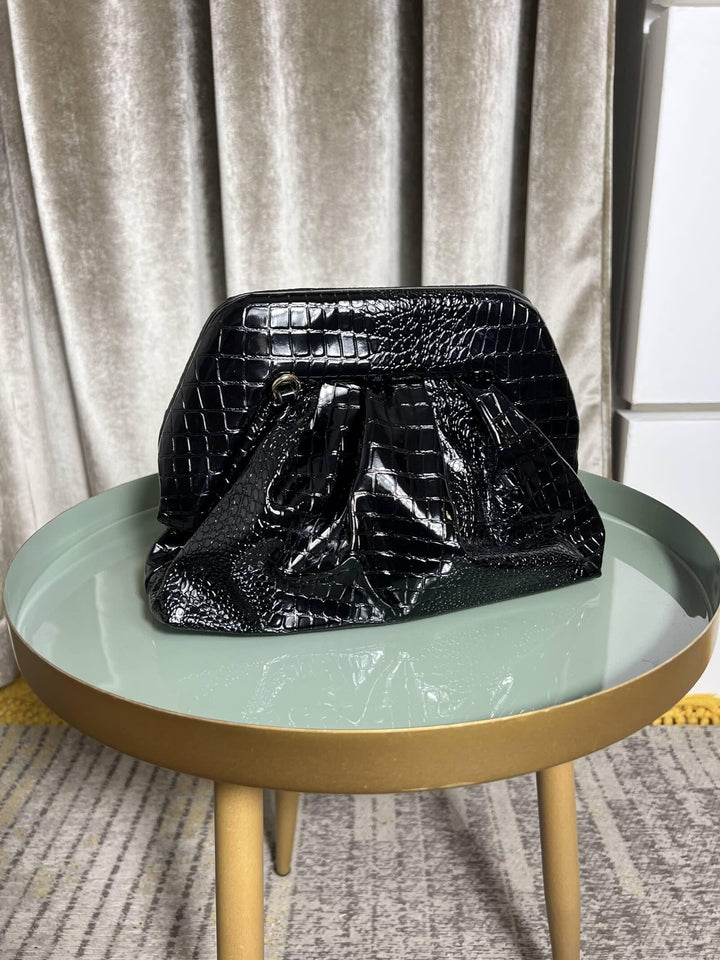 BORSA CLUTCH NERA ECOPELLE COCCO PRR0914BLACK FEMME CAFE SELECTION