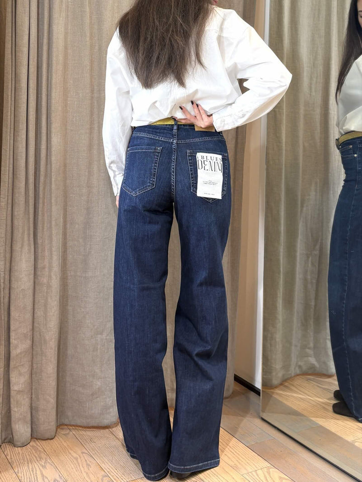 jeans wide leg denim medio scuro NINA001 iBLUES