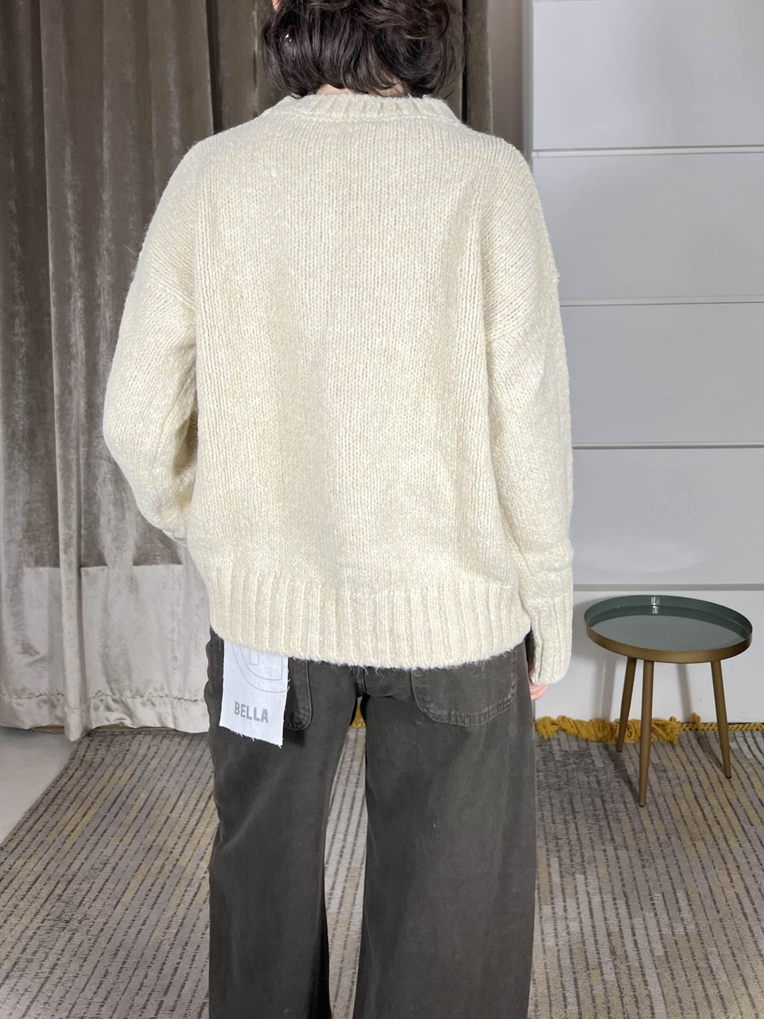 maglione girocollo in misto lana e alpaca burro 33057FBURRO VICOLO