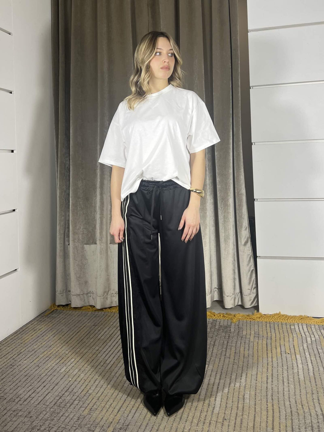 t.shirt  over, girocollo latte 11935LATTE SUSY MIX