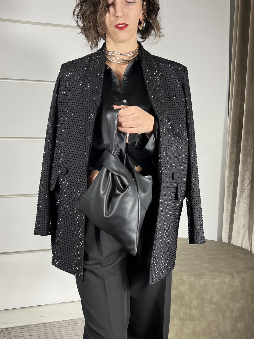 BORSA A SACCHETTO IN ECOPLLE NERA XOAB1810 CARLA G. ACCESSORI