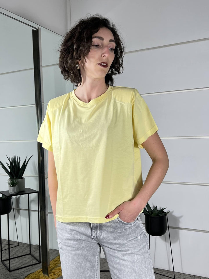 t-shirt girocollo con spalline gialla manica corta TS26SGI40GIALLO TWO WAY