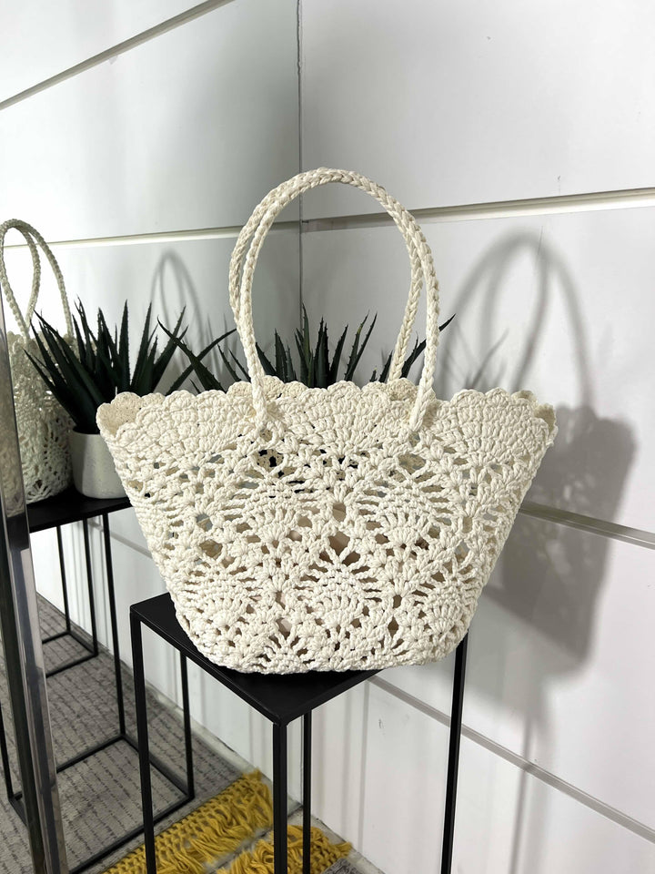 borsa intrecciata in corda off white C20015OFF WHITE FEMME CAFE SELECTION