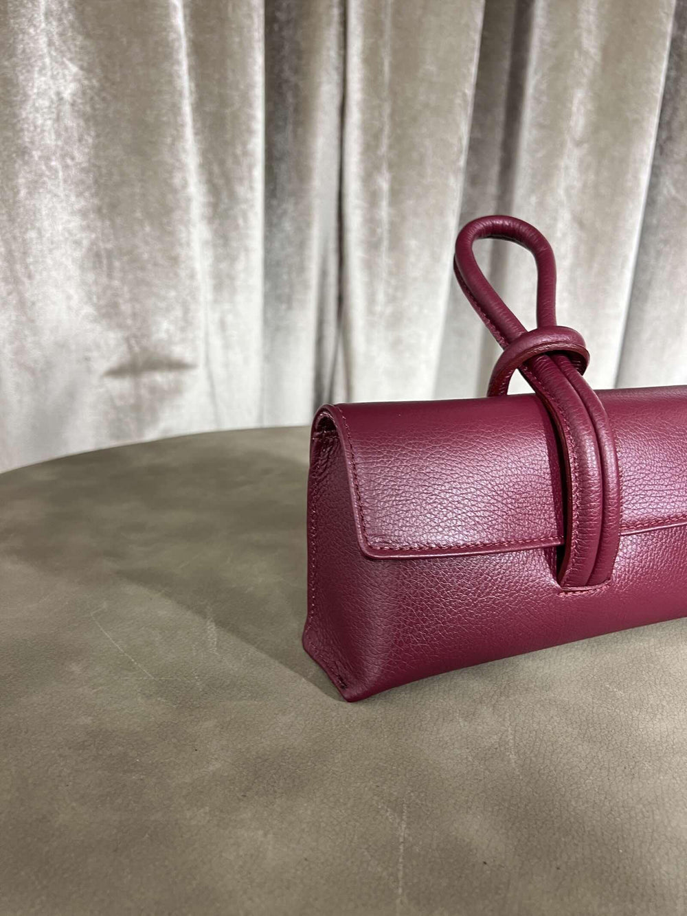 borsa nodo in pelle con tracolla regolabile vino 200414BORDEAUX FEMME CAFE SELECTION