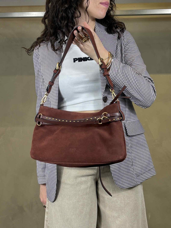 belt bag classic in suede burgundy BELT BAG CLASSIC SUEDER49Q PINKO