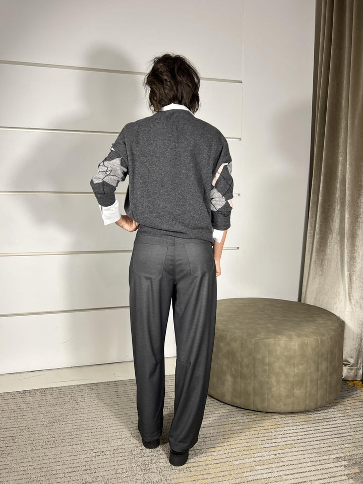 pantalone ovetto grigio V01A0725ANTRACITE PHILIA LOFT