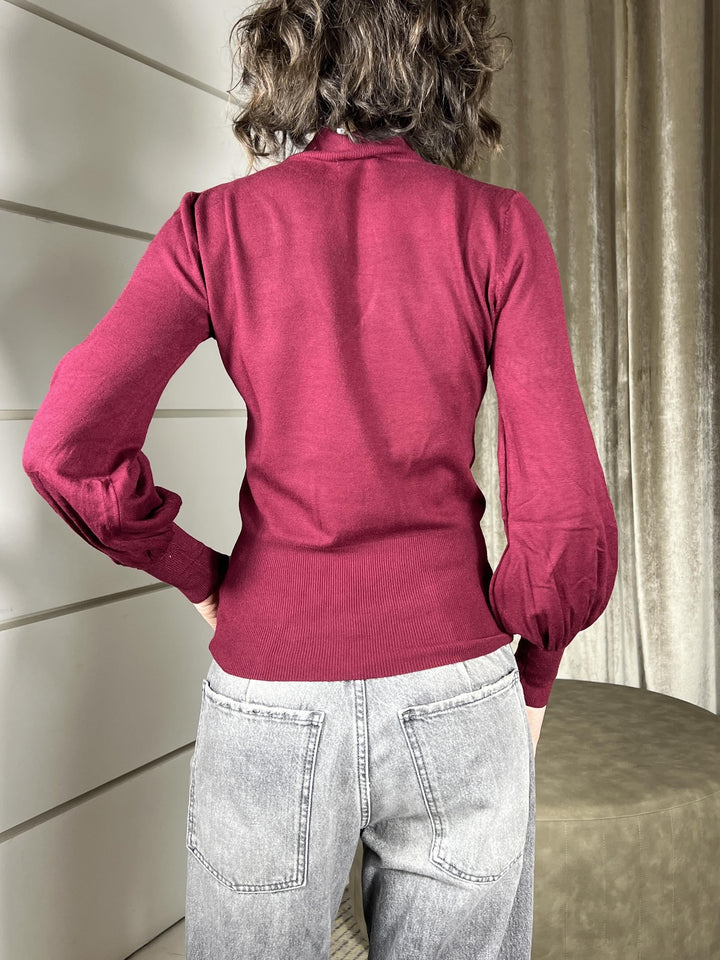 maglia  a lupetto con goccia vino 250911VINO SUSY MIX