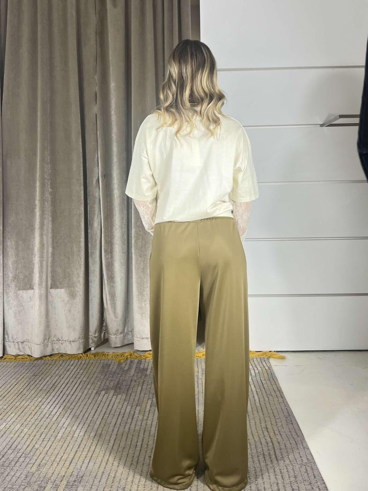 pantalone olio a palazzo con bande PVS-Q166OLIO HAVE ONE