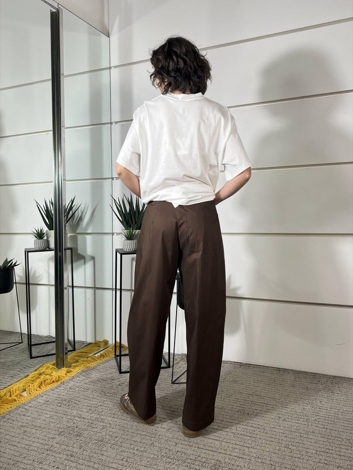 pantalone barrel caffe PA26SRO194CAFFE TWO WAY