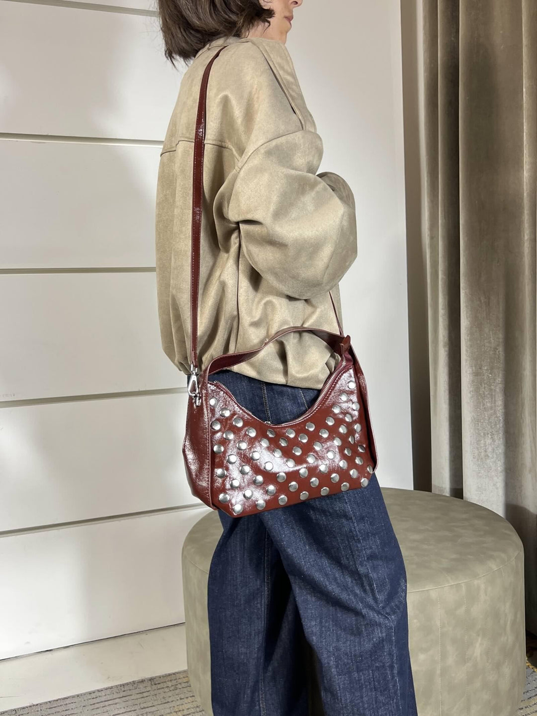BORSA IN ECOPELLE RED CON BORCHIE PH5156RED FEMME CAFE SELECTION