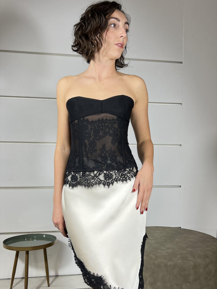 top bustino a fascia in tulle e pizzo nero RIN5KIR1900 IMPERIAL
