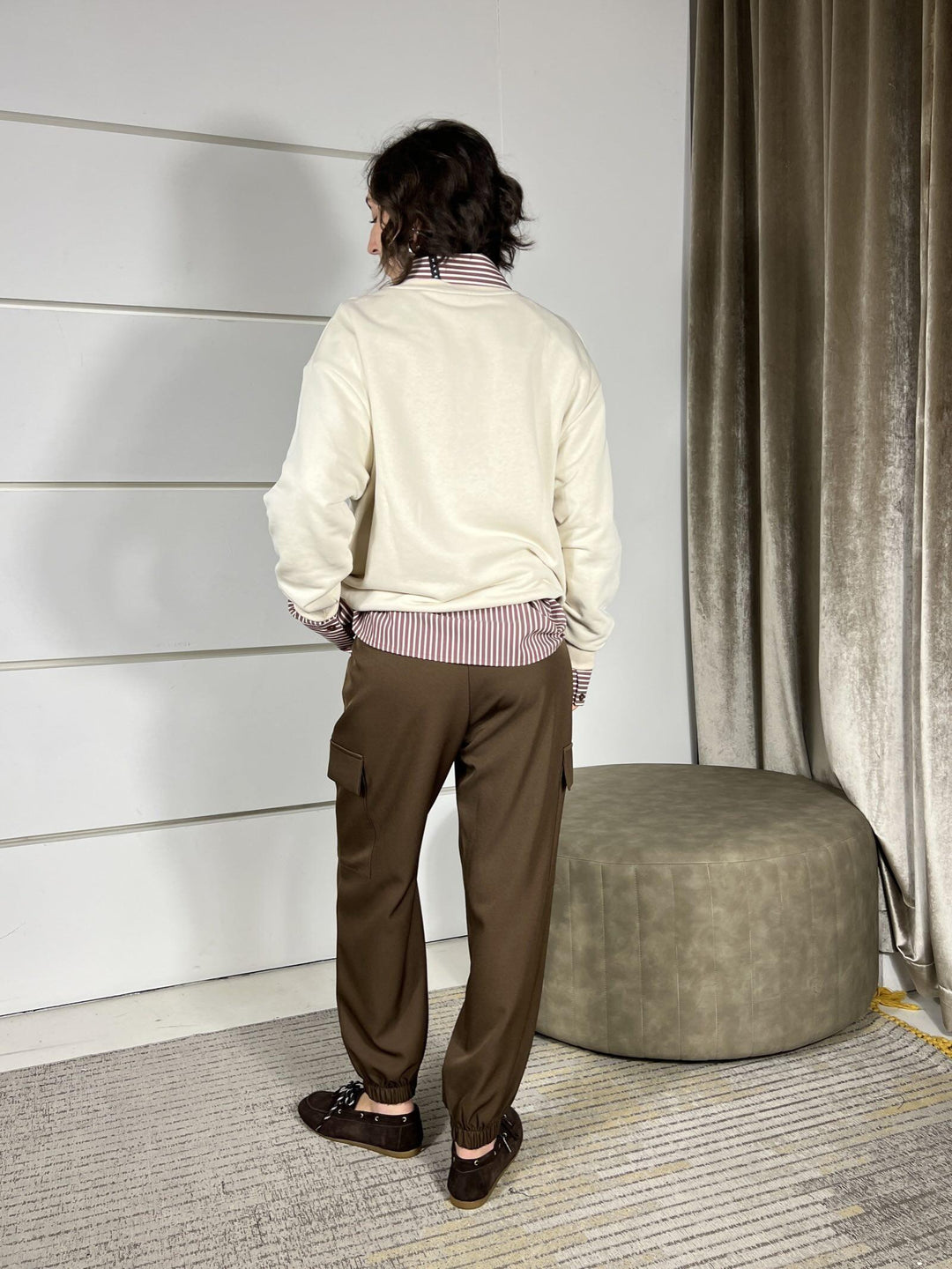 pantalone cargo stretto nel fondo cioccolato TF1041CIOCCOLATO VICOLO