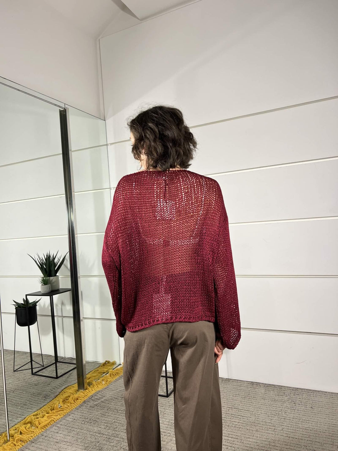 maglia a rete, manica lunga bordeaux 3AB3026BORDEAUX 38 VICOLO