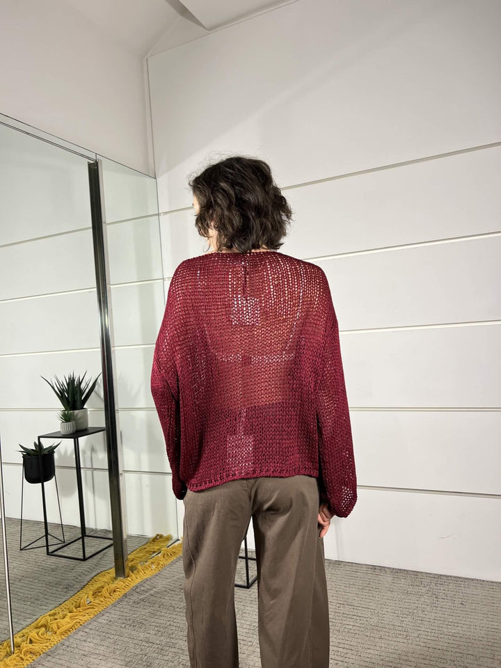 maglia a rete, manica lunga bordeaux 3AB3026BORDEAUX 38 VICOLO