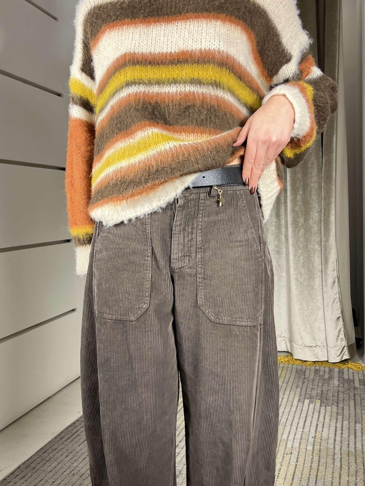 pantalone velluto moro a ovetto 59054PMORO SUSY MIX