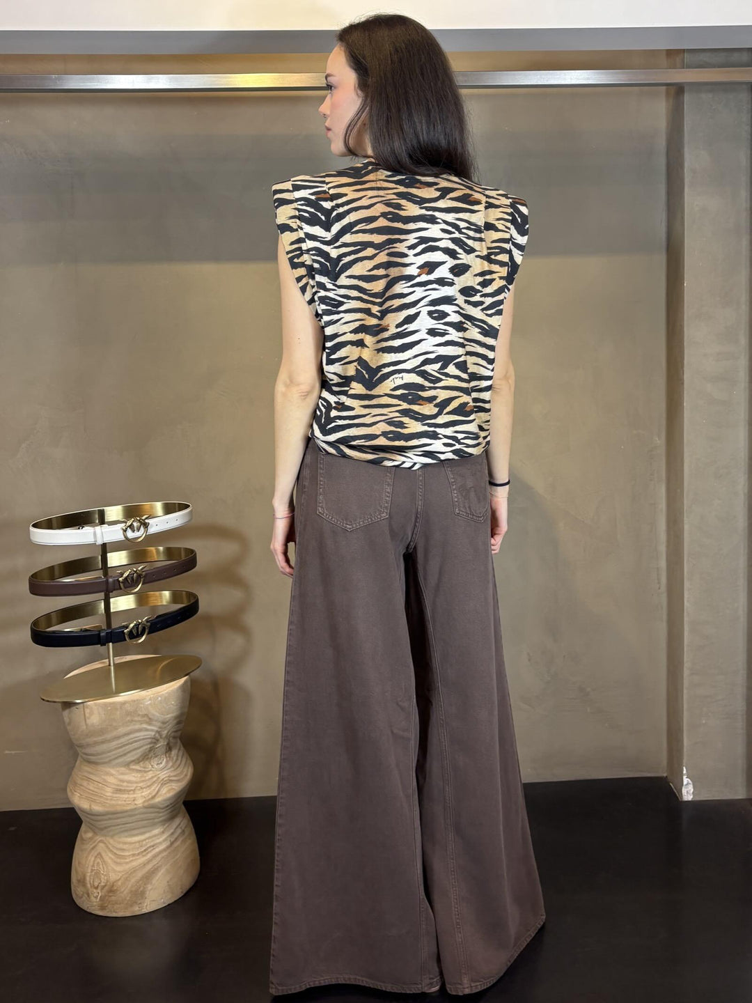 jeans marrone wide leg WINONA WIDE LEG BULL SLEGATOM28 PINKO