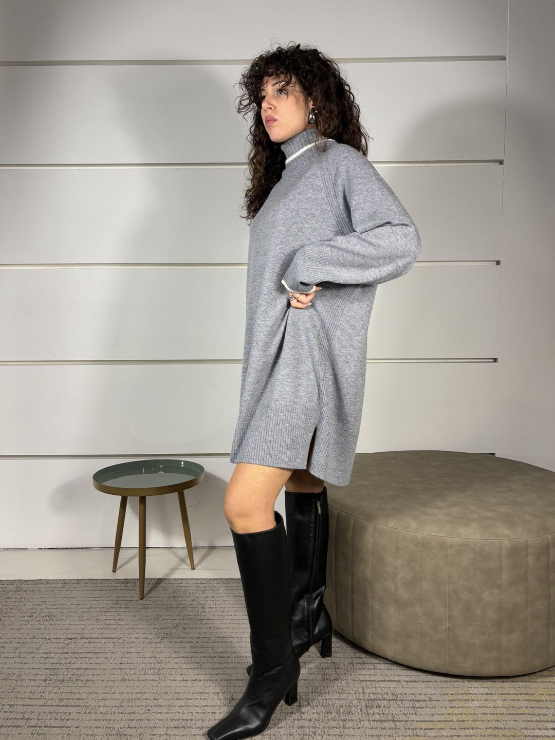 ABITO IN MAGLIA COLLO ALTO COLORE GRIGIO FOGO ABITOII2 PINKO