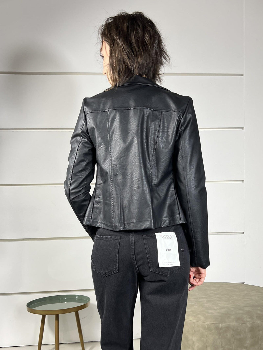 chiodo ecopelle nero slim 4158NERO SUSY MIX