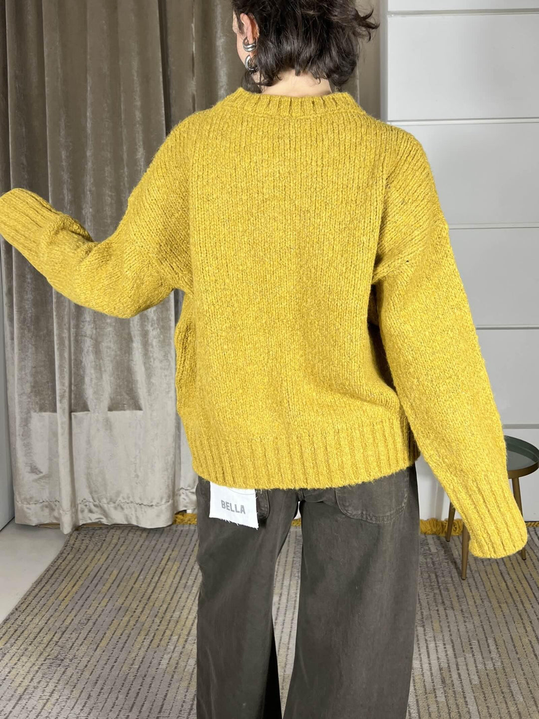 maglione girocollo in misto lana e alpaca ocra 33057FOCRA VICOLO