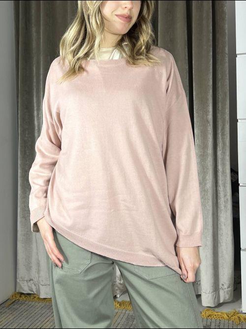 maglia in cotone rosa phard asimmetrica con scollo a barchetta 61154ROSA PHARD SUSY MIX