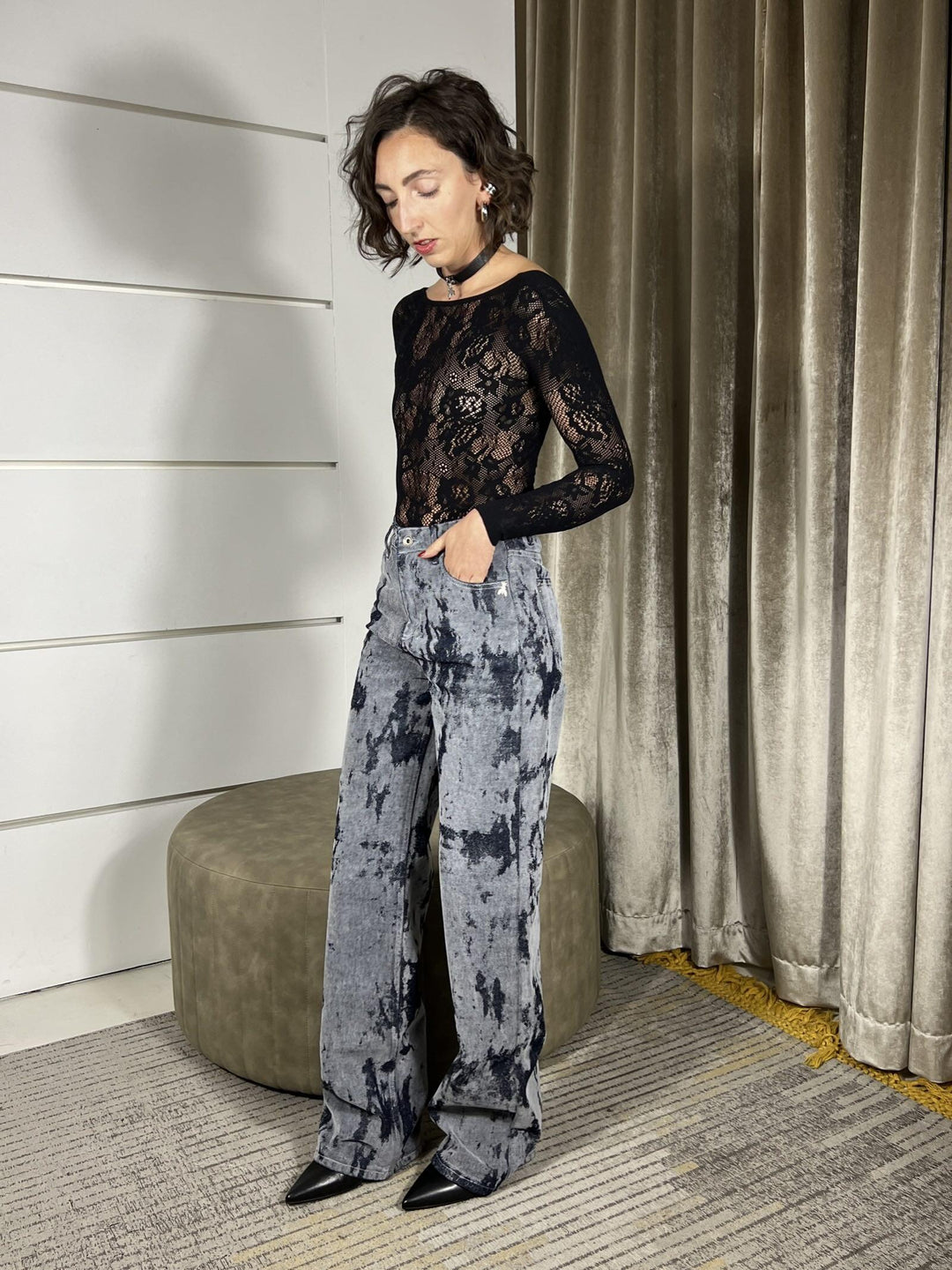 JEANS STAMPA FLOCK RELAXED FIT 2P1737D115CA80 PATRIZIA PEPE PREVIEW