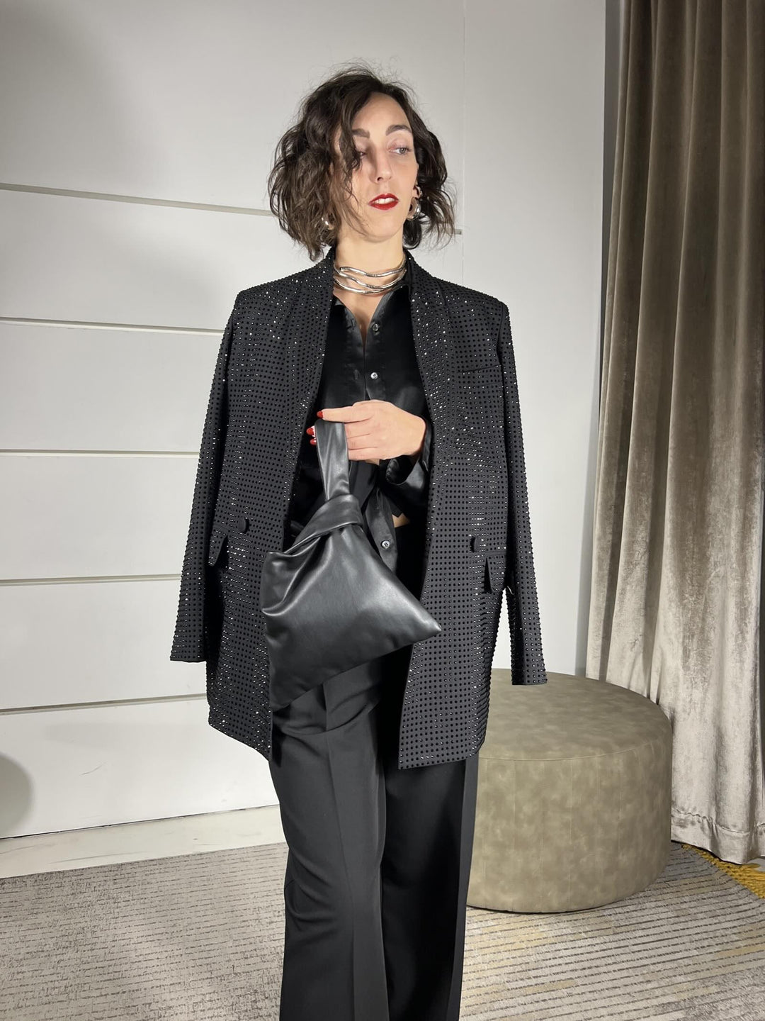 BORSA A SACCHETTO IN ECOPLLE NERA XOAB1810 CARLA G. ACCESSORI