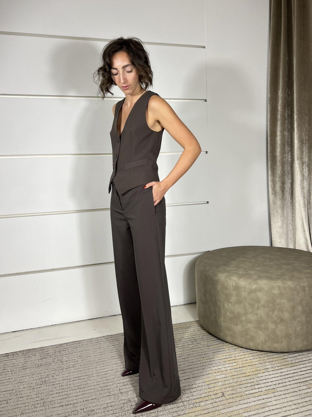 PANTALONE MORO A PALAZZO TF0371MORO VICOLO