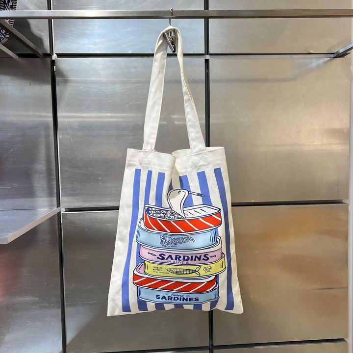 borsa in cotone con dtampa sardine 0229SARDINE SPICY CAFE