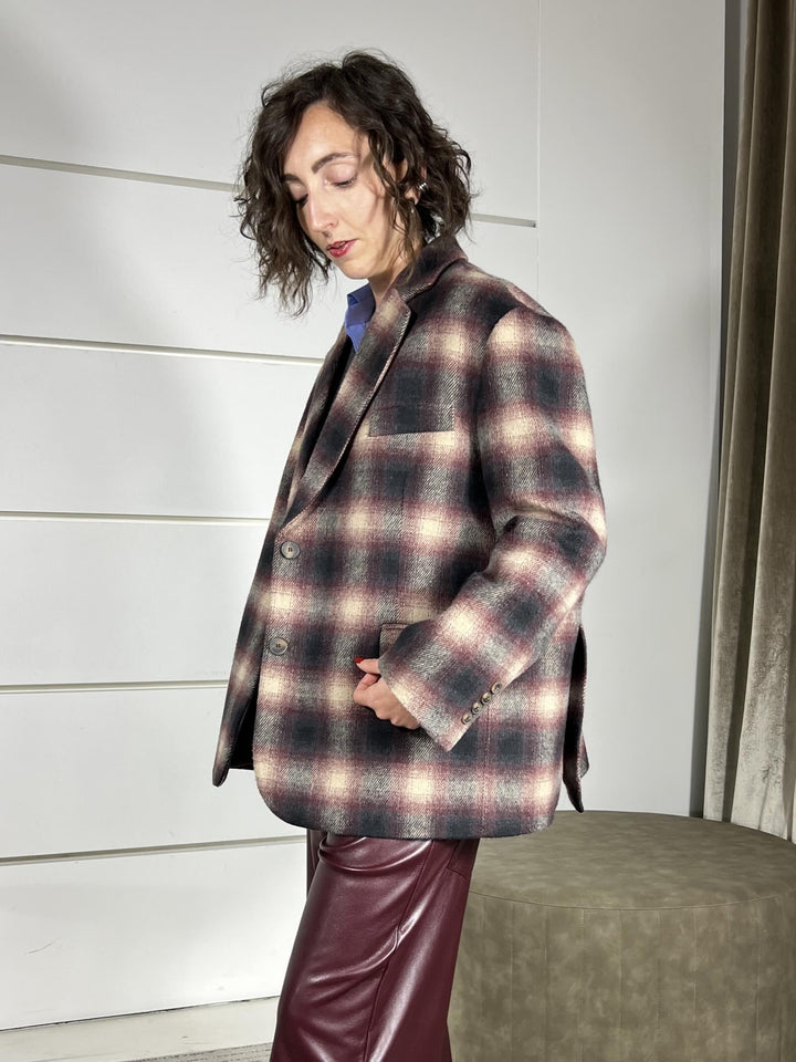 GIACCA CAPPOTTO OVER BORDEAUX E BURRO TF1776BORDEAUX/BURRO VICOLO