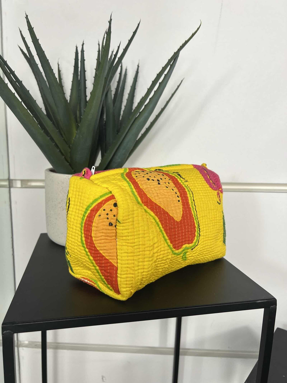beauty case grande con stampa frutta gialla CO-B0219GRANDEFRUIT/GIALLO FEMME CAFE SELECTION