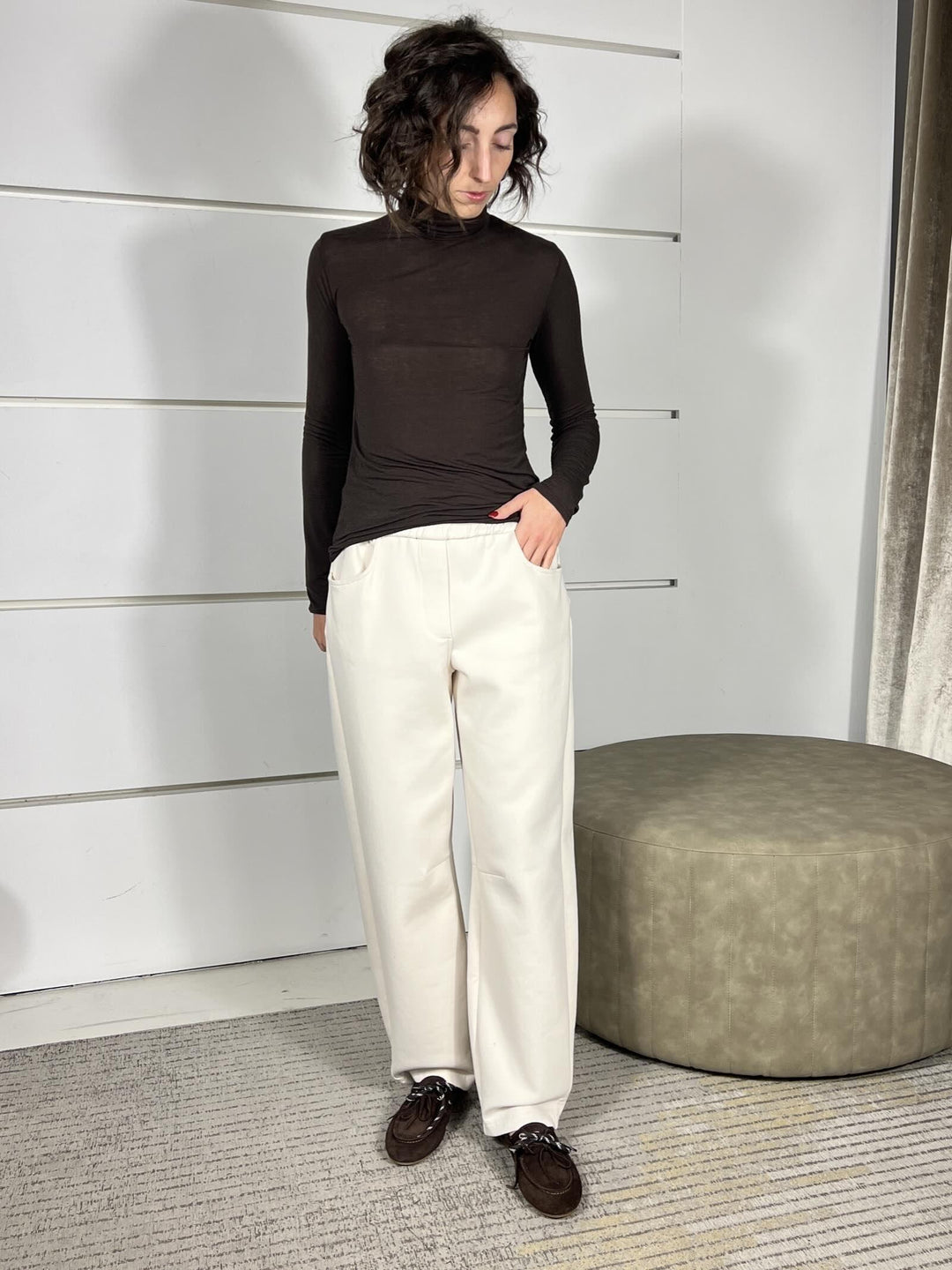 pantalone punto milano beige V01A0104BEIGE PHILIA LOFT