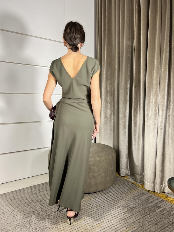 abito lungo militare con arricciatura AFSTKER1765 IMPERIAL