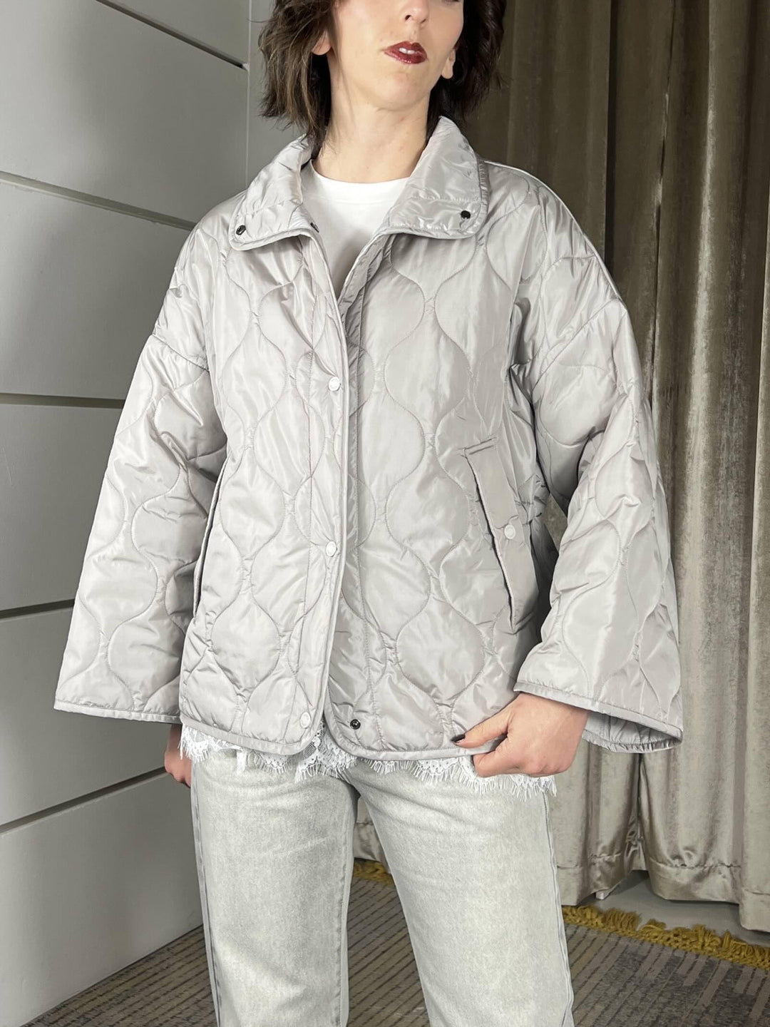 trapuntino con colletto a camicia perla TAB0009SABBIA VICOLO